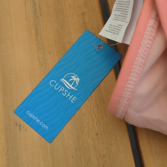 Havana Tropical Plunge Halter Ruched One Piece Swimsuit - M Pink & Black NWT - Picture 6 of 6